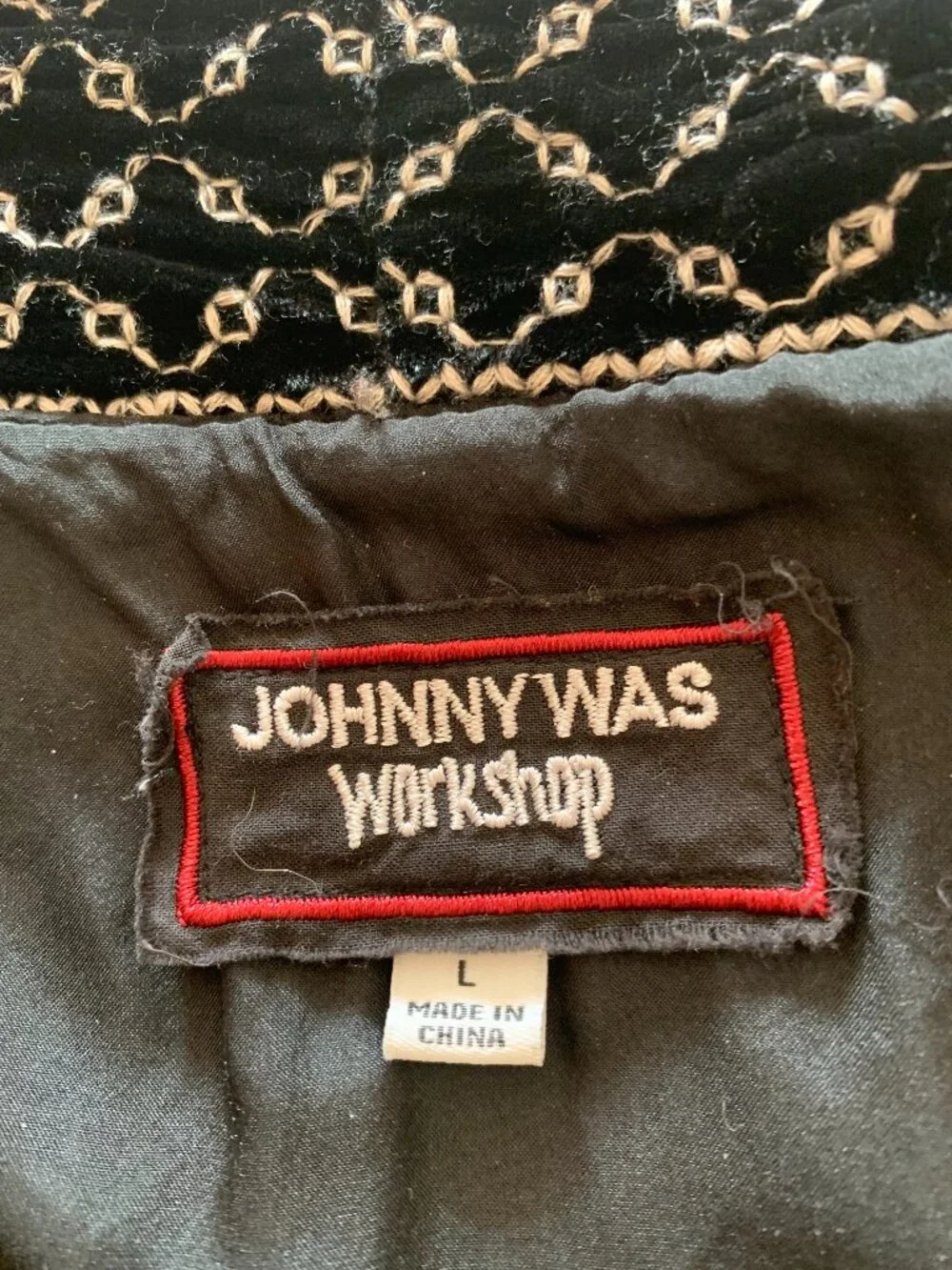 Johnny Was kimono, black and embroidery, Size L. - Picture 2 of 5